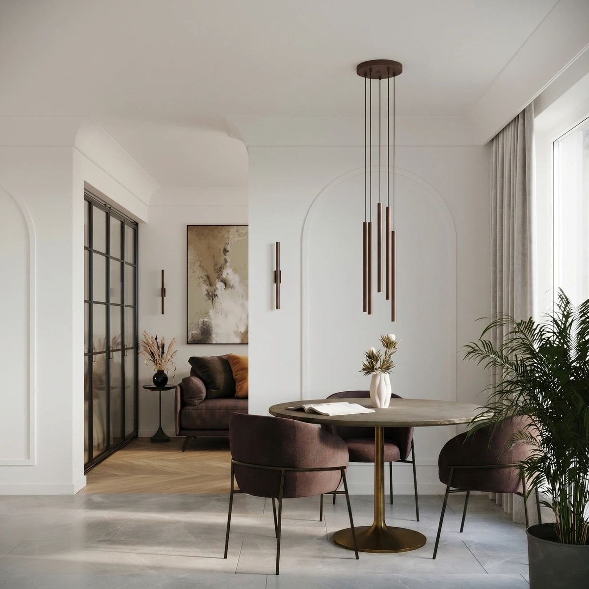 
Design Pendellampe „Pastelo“ 3-flammig - Braun