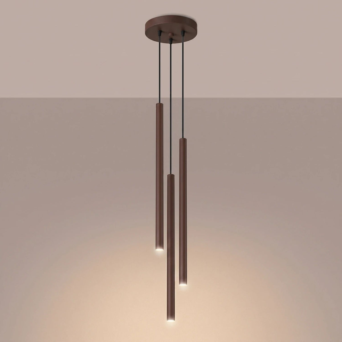 
Design Pendellampe „Pastelo“ 3-flammig - Braun