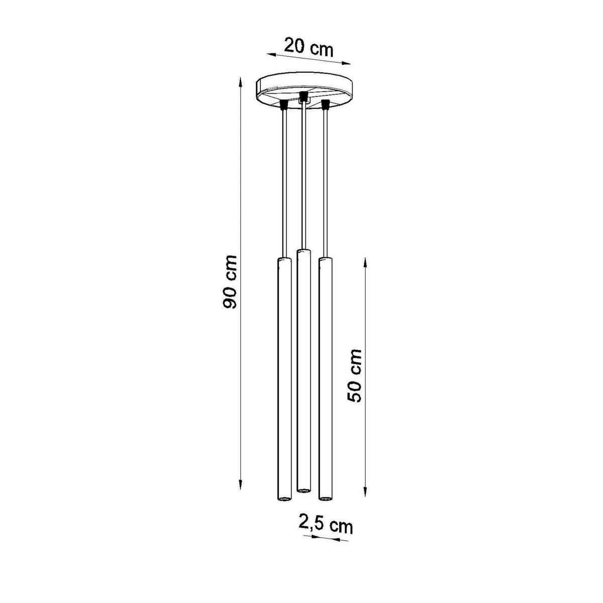 
Design Pendellampe „Pastelo“ 3-flammig - Braun