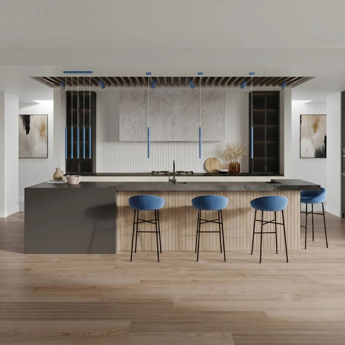 
Lampada a sospensione di design «Pastelo», a 1 luce - Azzurro chiaro