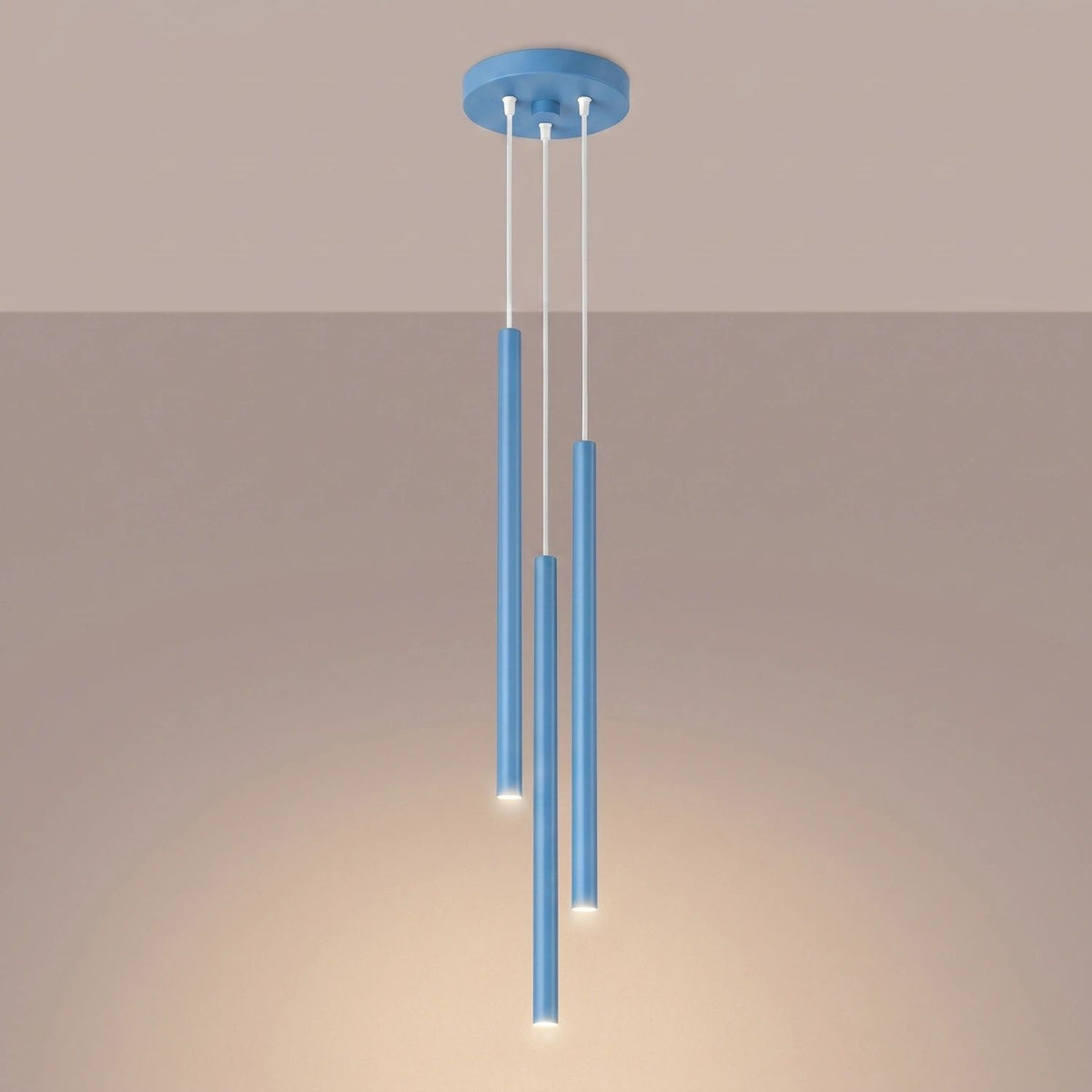 
Design Pendellampe „Pastelo“ 3-flammig - Hellblau