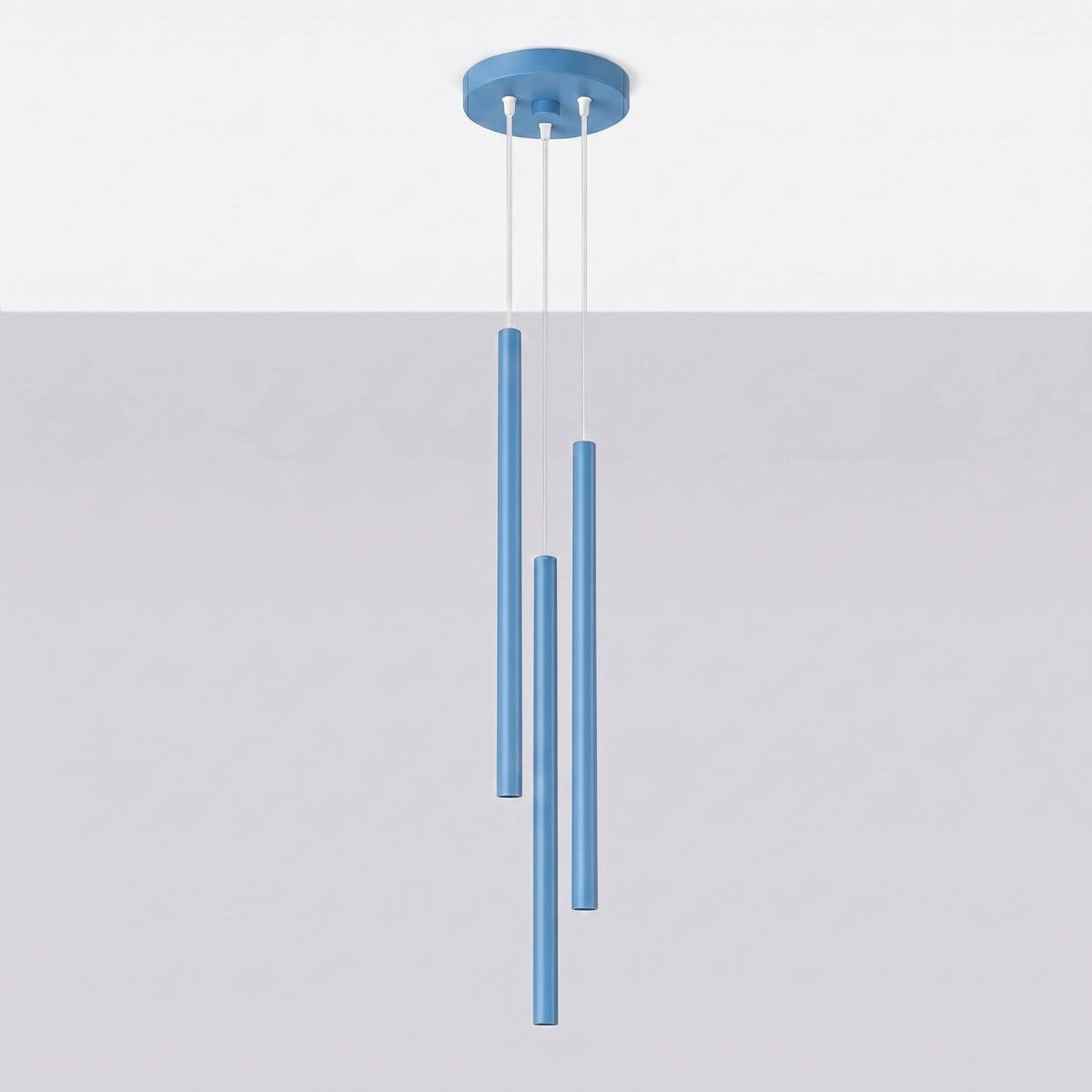 
Design Pendellampe „Pastelo“ 3-flammig - Hellblau