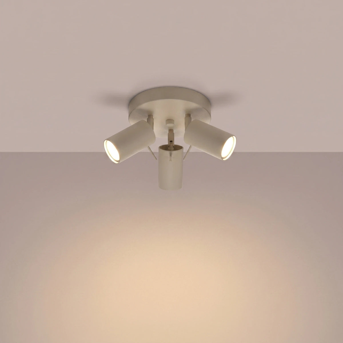 
Runde Design Deckenlampe „Ring“ 3-flammig - Taupe