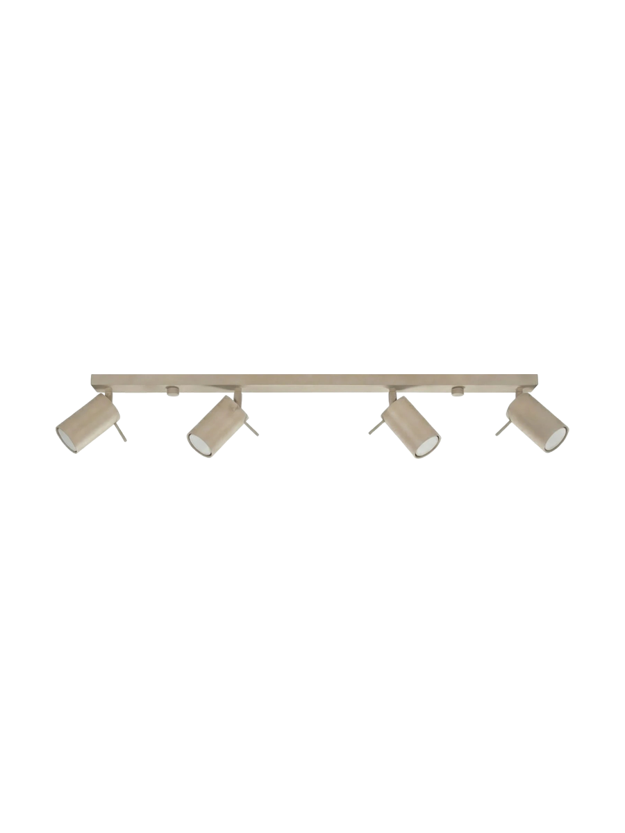 
Design Deckenlampe „Ring“ 4-flammig (linear) - Taupe