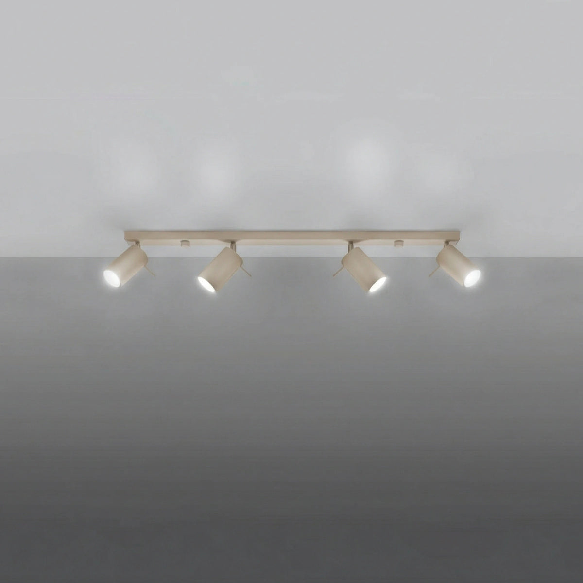 
Design Deckenlampe „Ring“ 4-flammig (linear) - Taupe