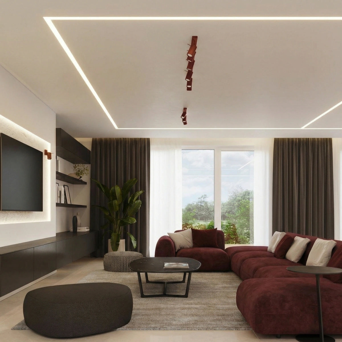 
Lampada da parete di design «Ring» - Rosso bordeaux