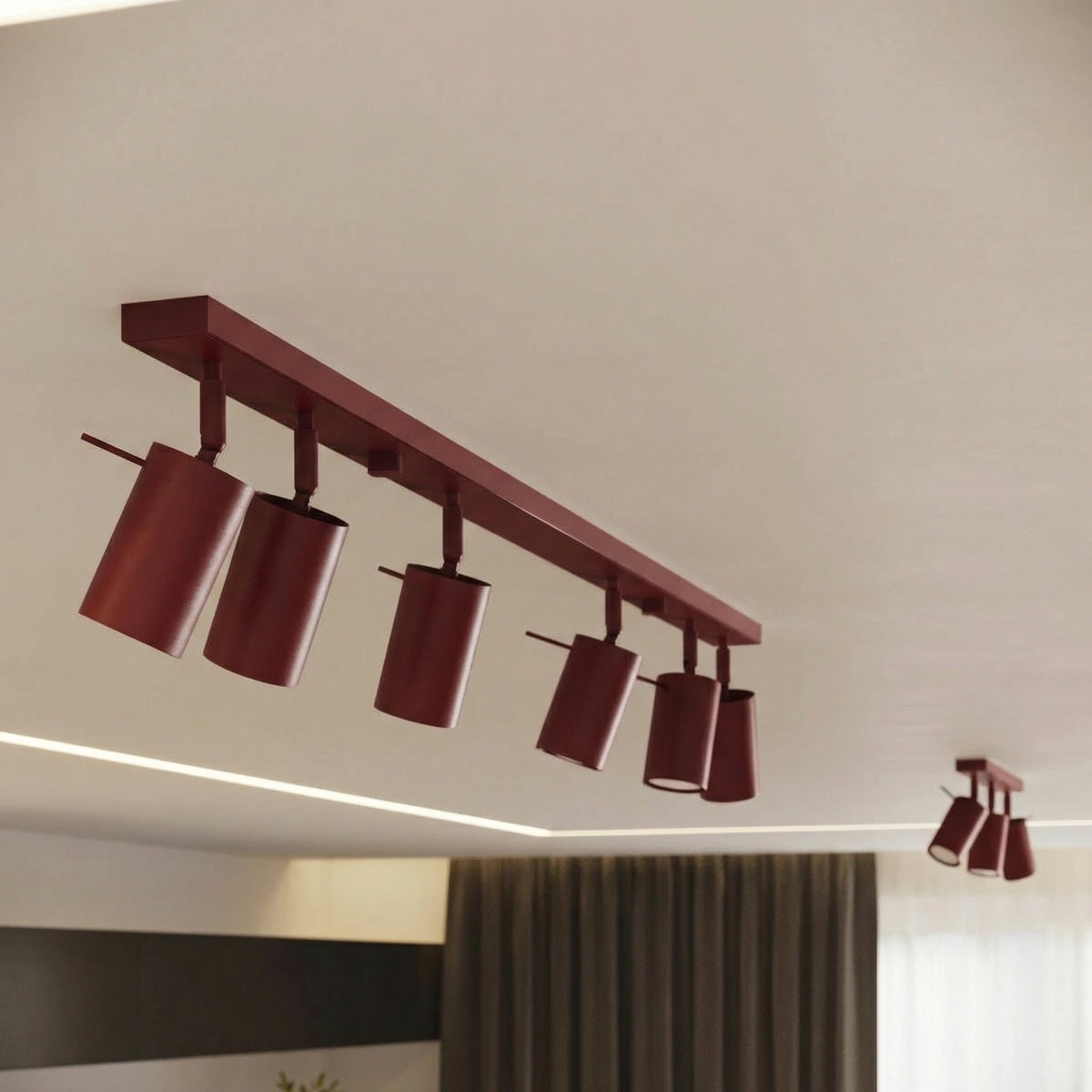 
Design Wandlampe „Ring“ - Burgundrot