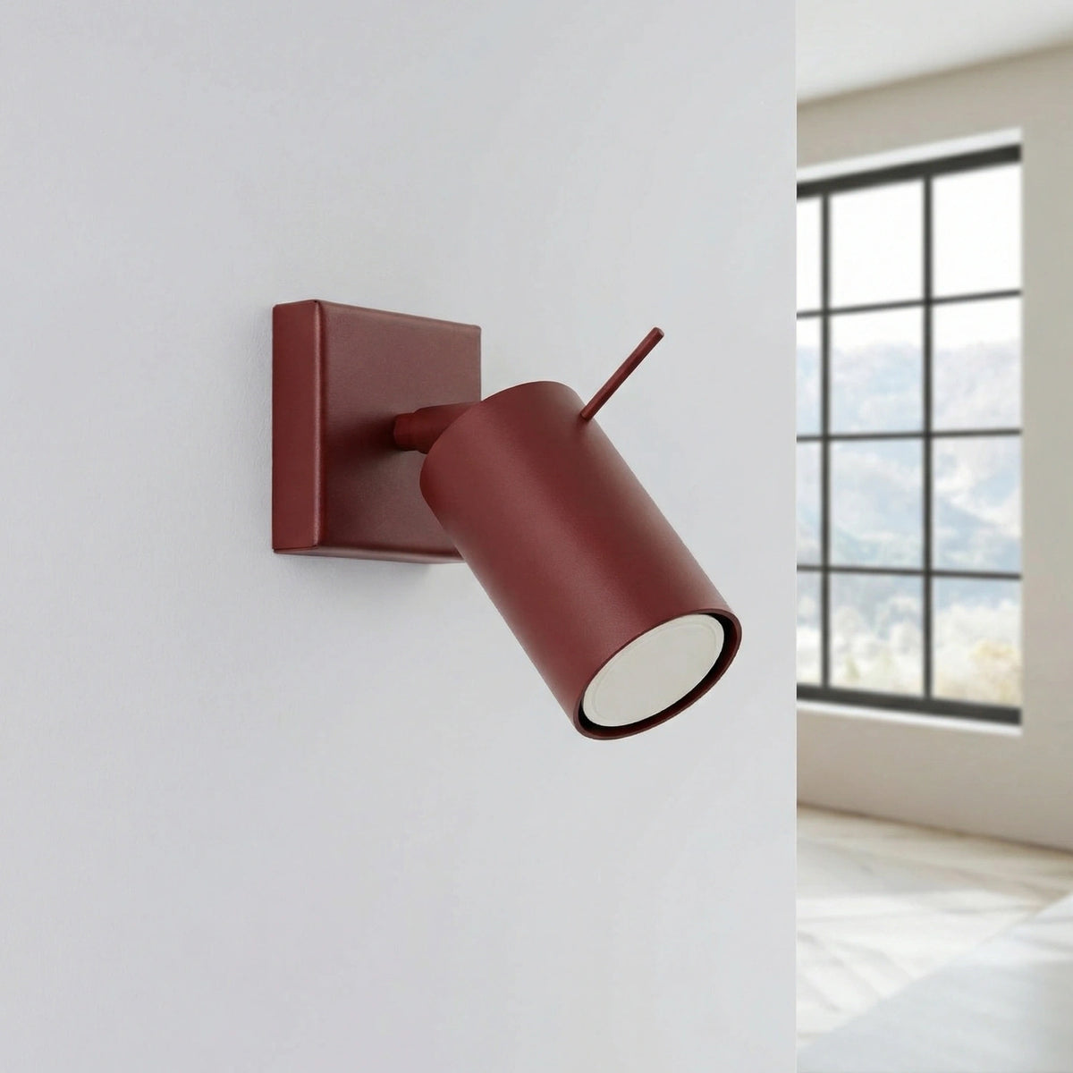 
Design Wandlampe „Ring“ - Burgundrot