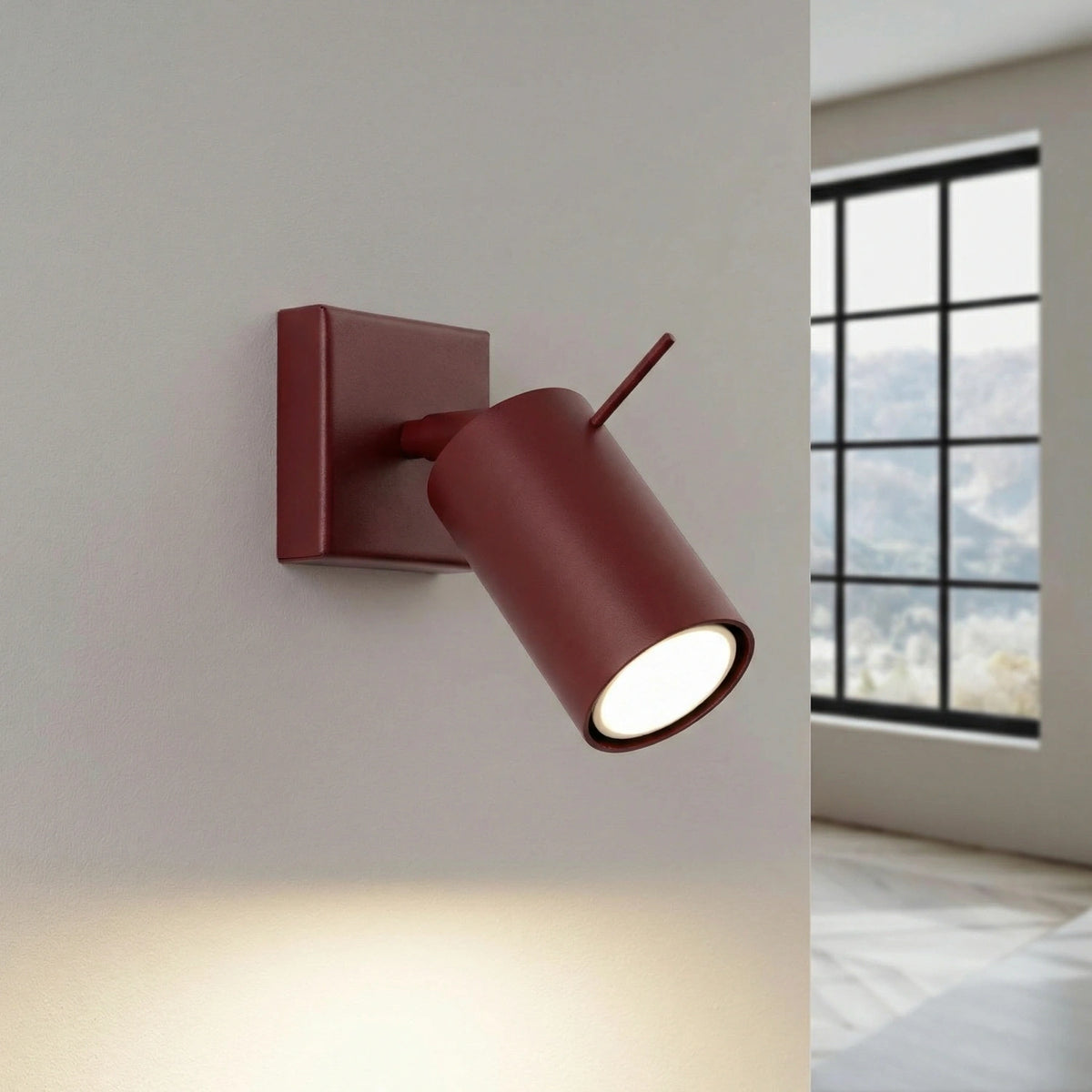 
Design Wandlampe „Ring“ - Burgundrot