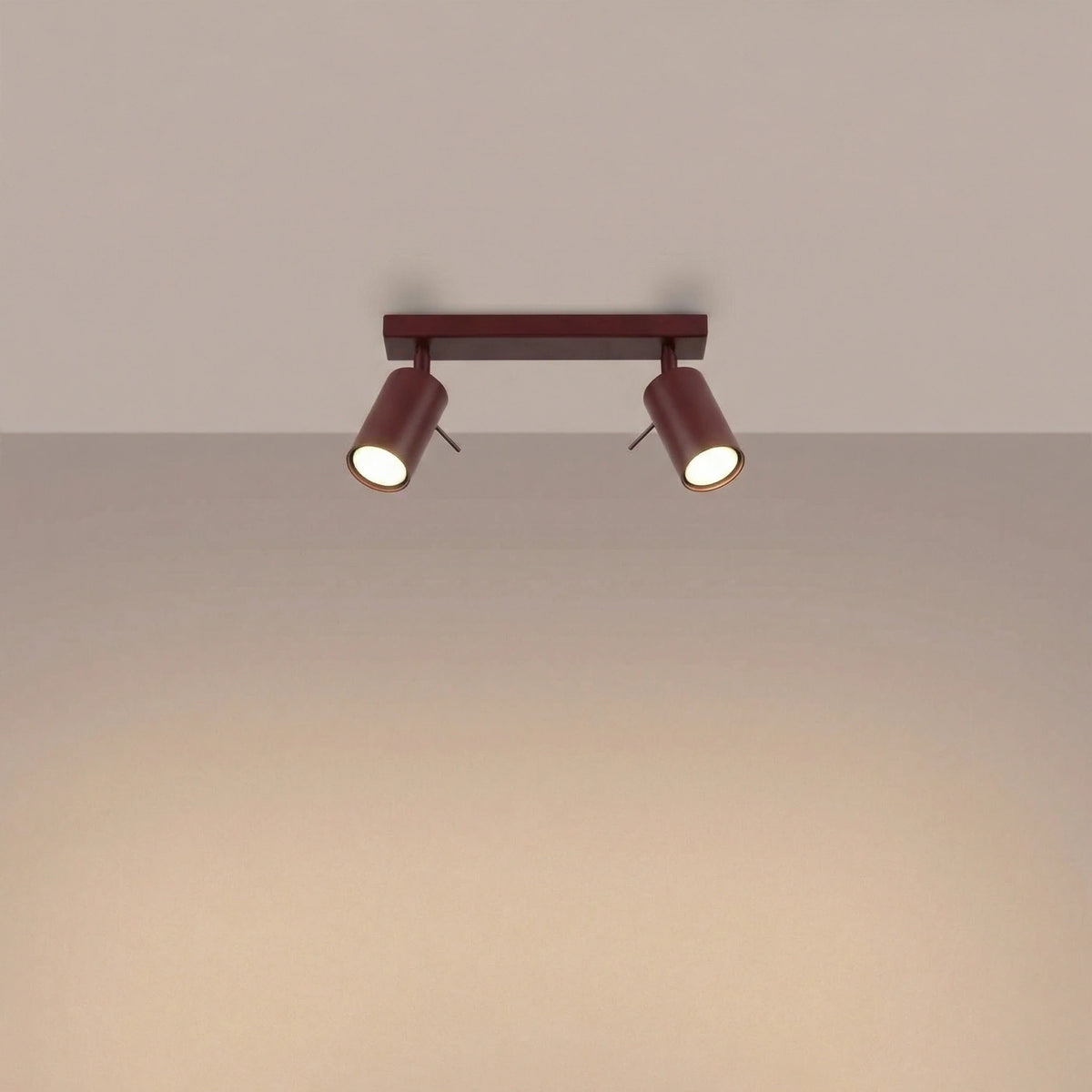 
Design Deckenlampe „Ring“ 2-flammig - Burgundrot