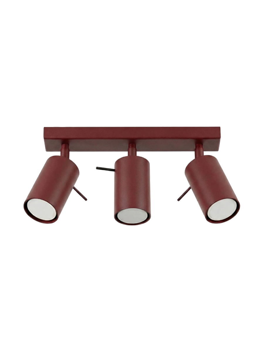 
Design Deckenlampe „Ring“ 3-flammig - Burgundrot