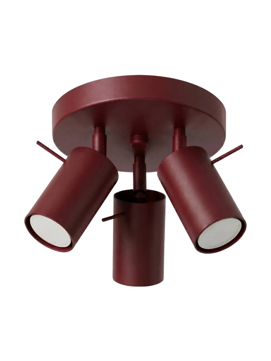 
Runde Design Deckenlampe „Ring“ 3-flammig - Burgundrot
