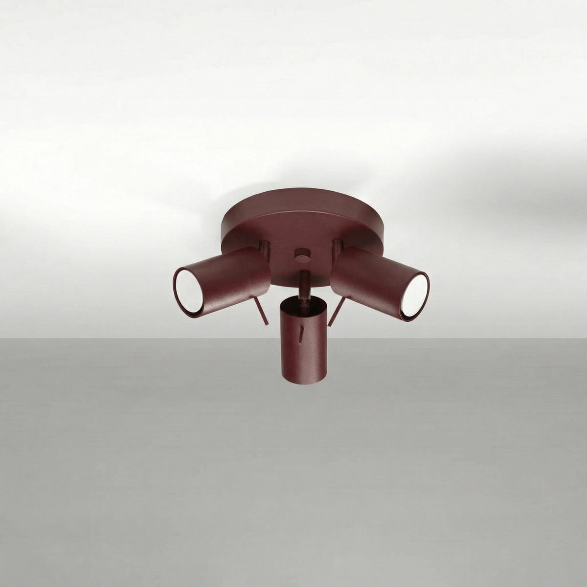 
Runde Design Deckenlampe „Ring“ 3-flammig - Burgundrot