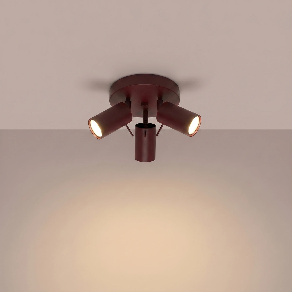 
Runde Design Deckenlampe „Ring“ 3-flammig - Burgundrot