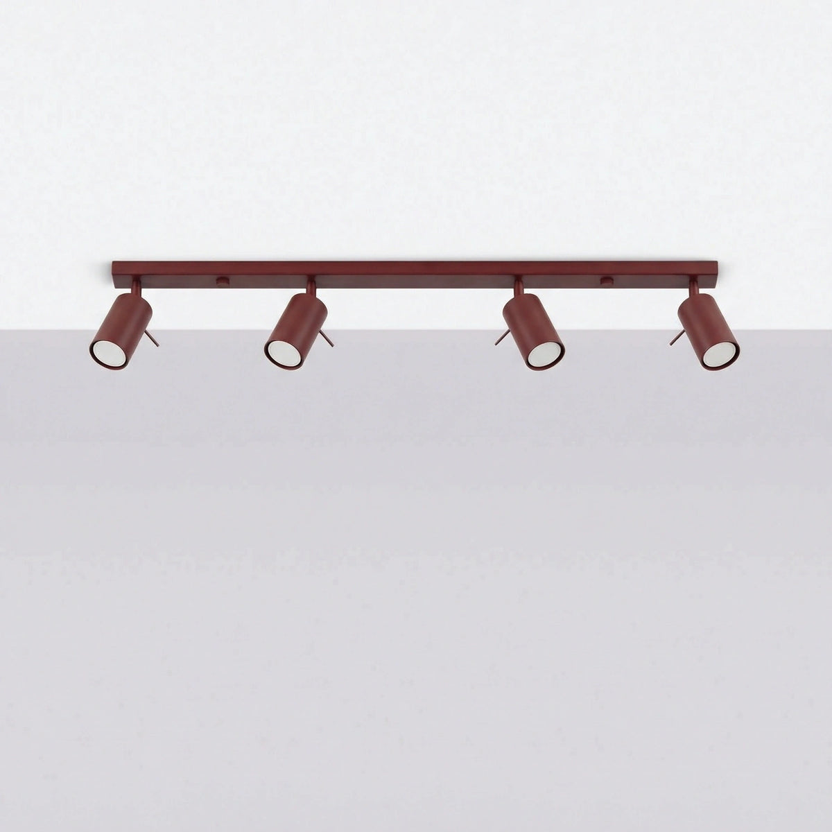 
Design Deckenlampe „Ring“ 4-flammig (linear) - Burgundrot