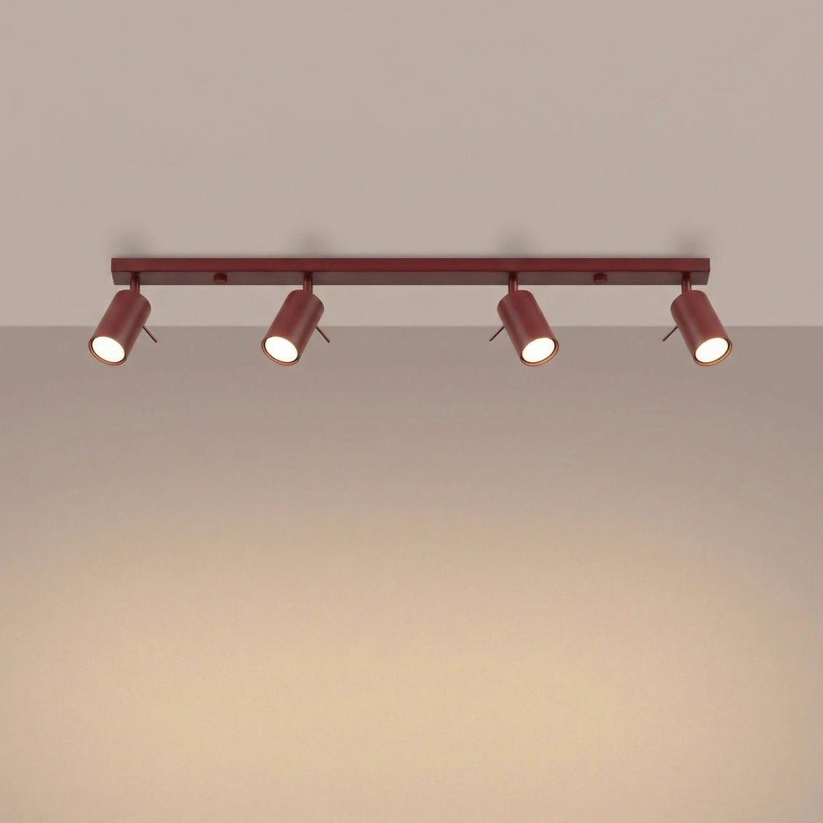 
Design Deckenlampe „Ring“ 4-flammig (linear) - Burgundrot