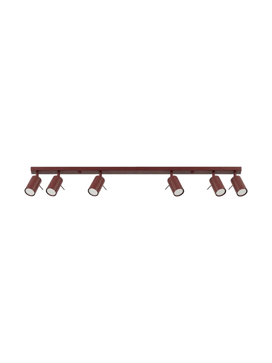
Design Deckenlampe „Ring“ 6-Flammig (linear) - Burgundrot