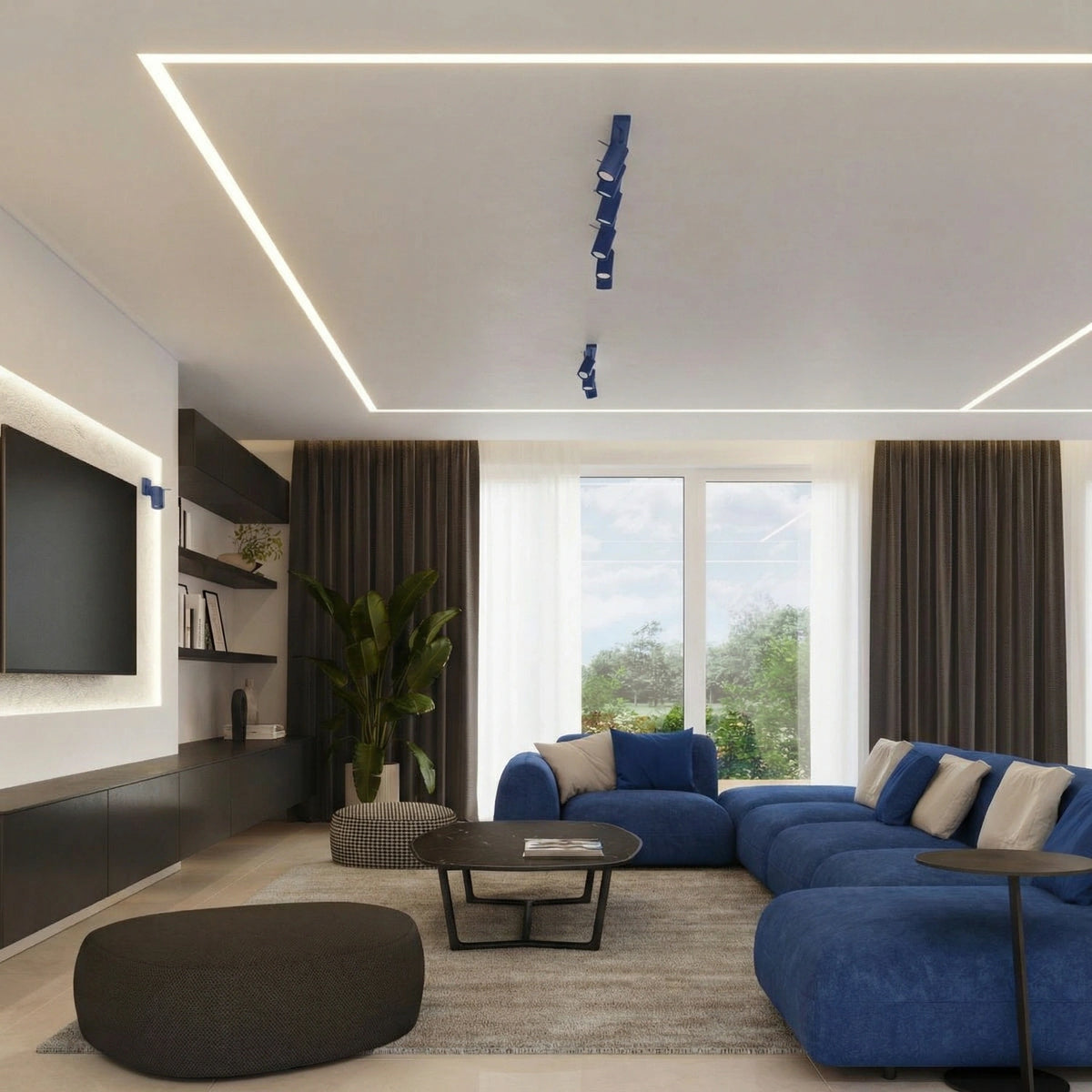 
Lampada da parete di design «Ring» - Blu oltremare