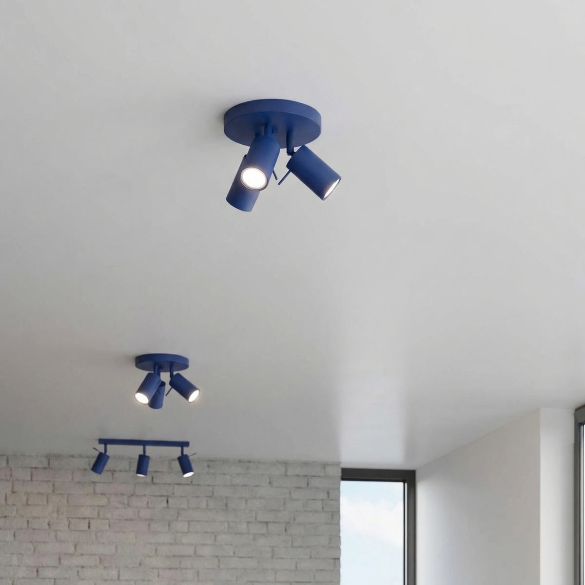 
Runde Design Deckenlampe „Ring“ 3-flammig - Ultramarine