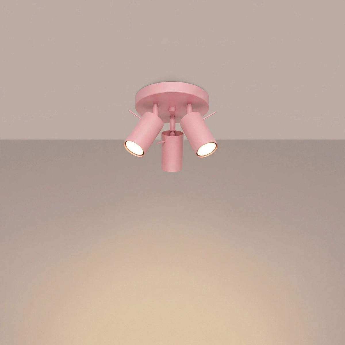 
Lampada da soffitto rotonda di design «Ring» a 3 luci - Rosa