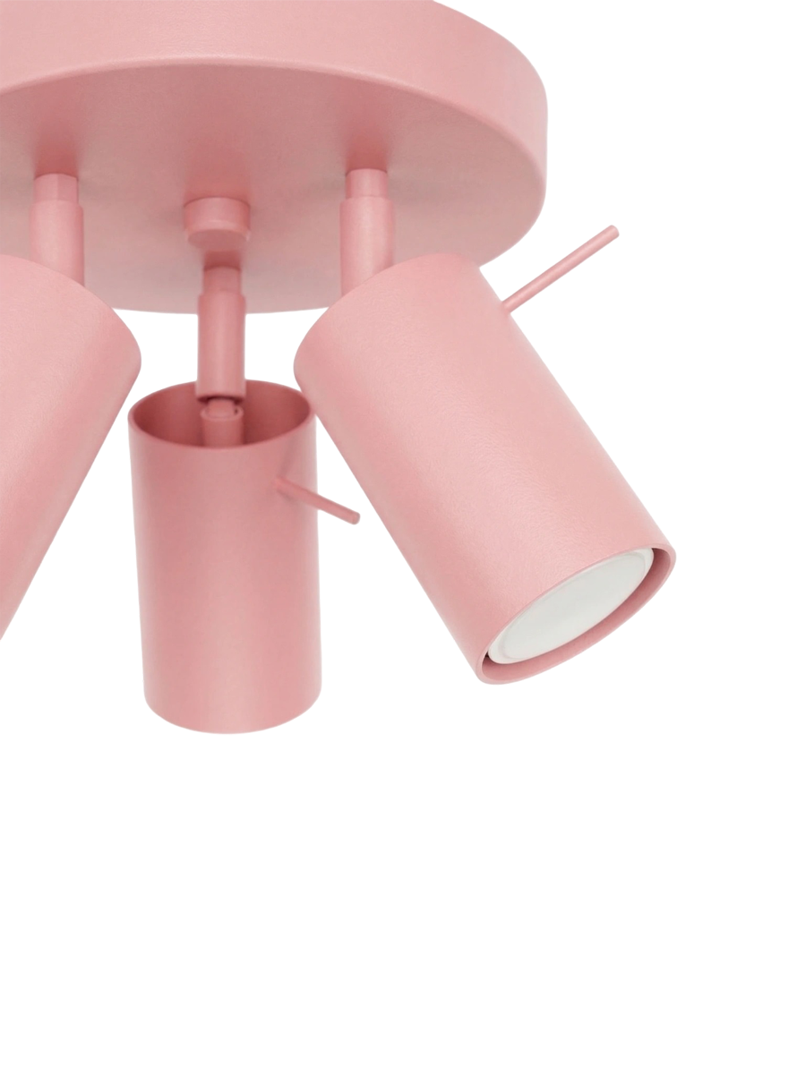 
Lampada da soffitto rotonda di design «Ring» a 3 luci - Rosa