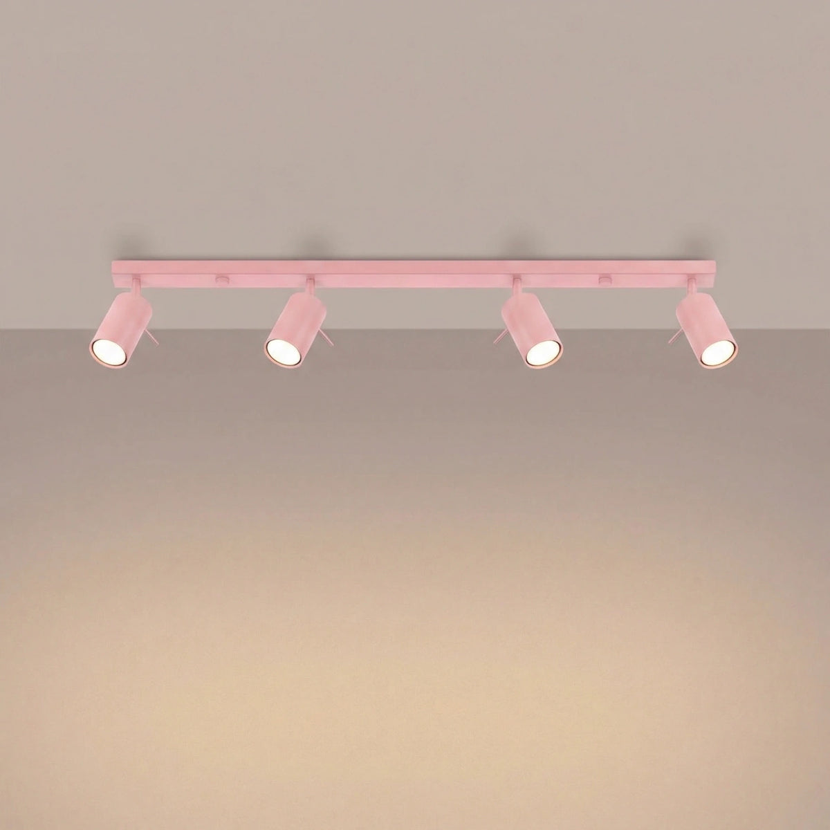 
Design Deckenlampe „Ring“ 4-flammig (linear) - Rosa