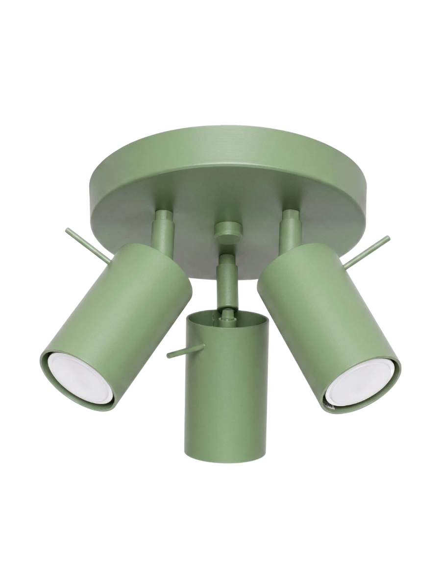 
Runde Design Deckenlampe „Ring“ 3-flammig - Salbeigrün
