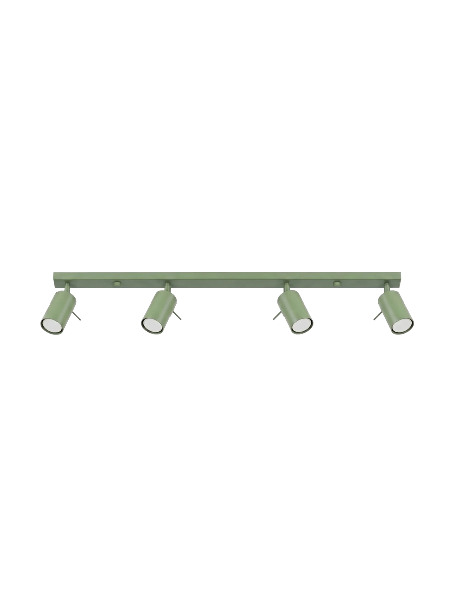 
Design Deckenlampe „Ring“ 4-flammig (linear) - Salbeigrün
