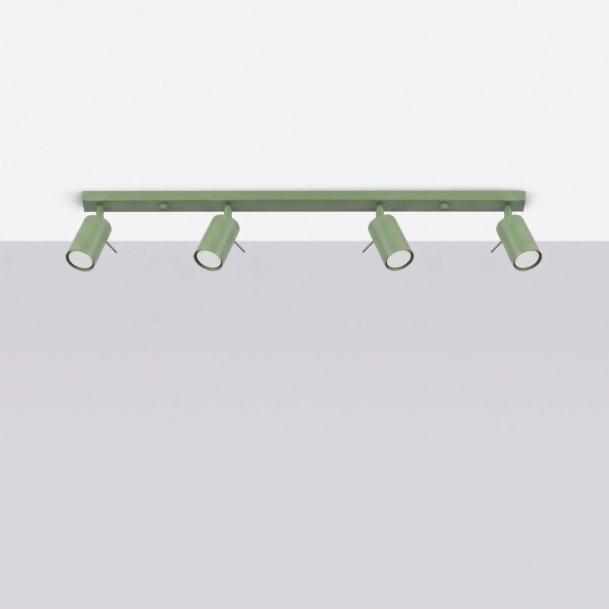 
Design Deckenlampe „Ring“ 4-flammig (linear) - Salbeigrün