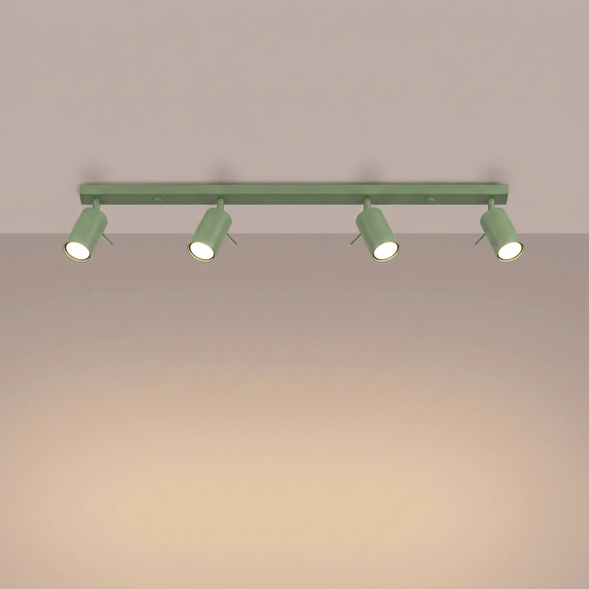 
Design Deckenlampe „Ring“ 4-flammig (linear) - Salbeigrün