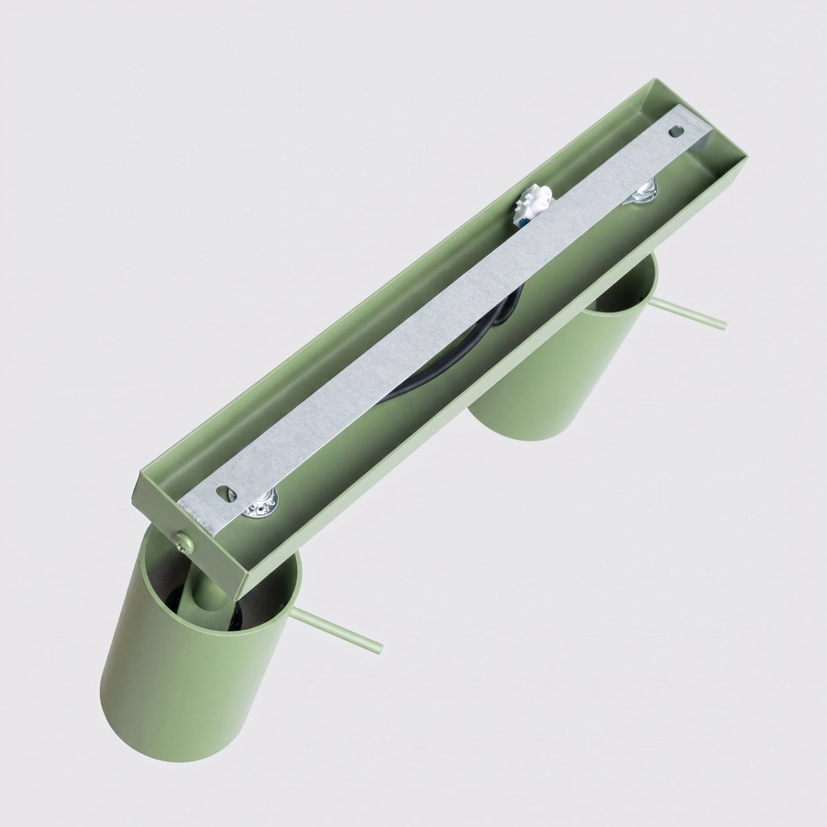 
Design Deckenlampe „Ring“ 4-flammig (linear) - Salbeigrün