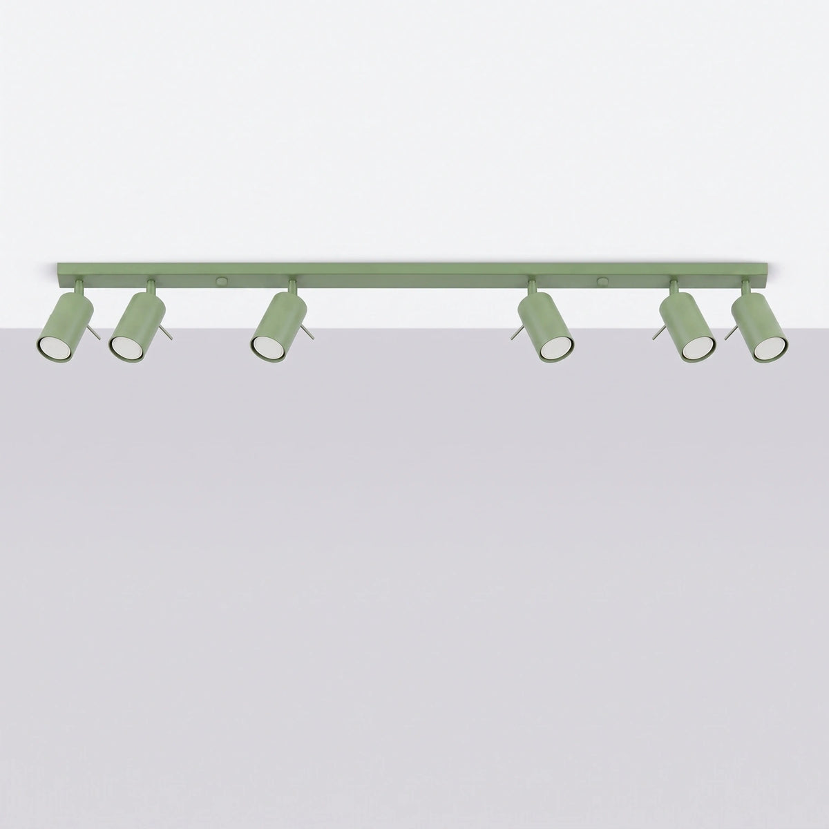 
Design Deckenlampe „Ring“ 6-Flammig (linear) - Salbeigrün