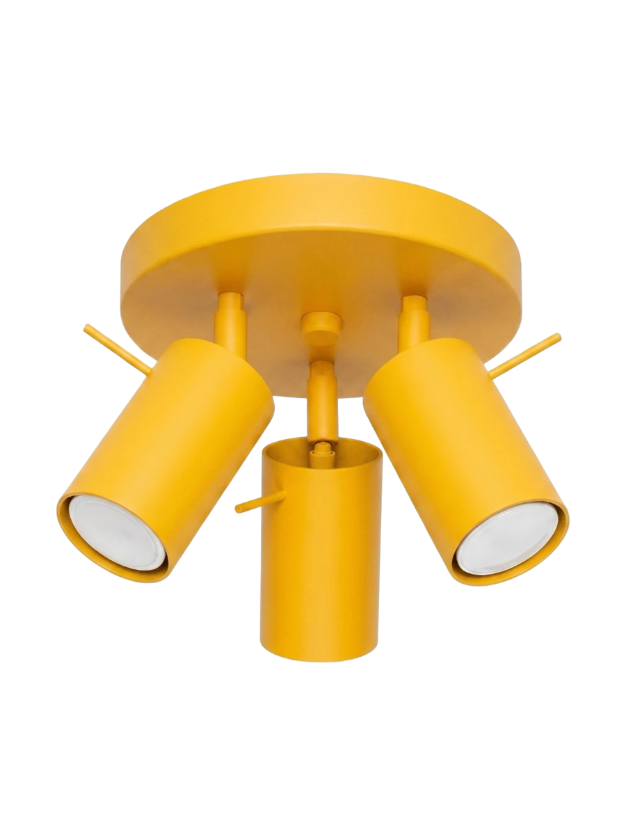 
Runde Design Deckenlampe „Ring“ 3-flammig - Gelb