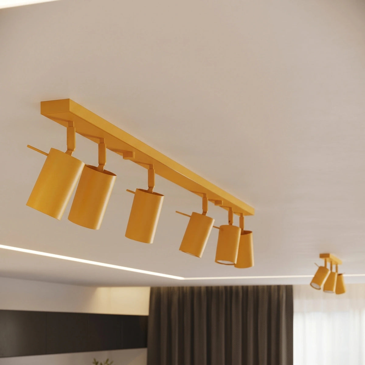 
Runde Design Deckenlampe „Ring“ 3-flammig - Gelb