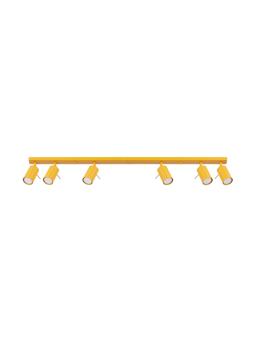 
Design Deckenlampe „Ring“ 6-Flammig (linear) - Gelb