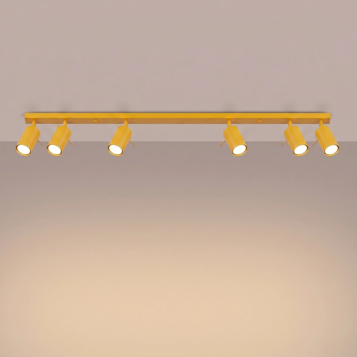 
Lampada da soffitto di design «Ring» a 6 luci (lineare) - Giallo