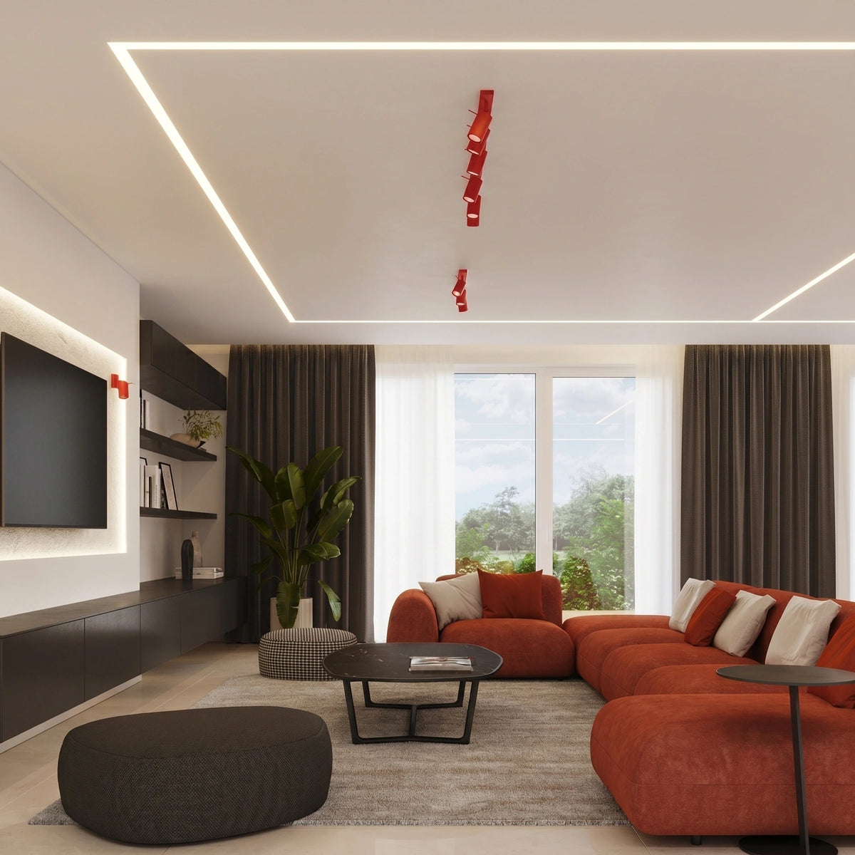 
Lampada da parete di design «Ring» - Rosso