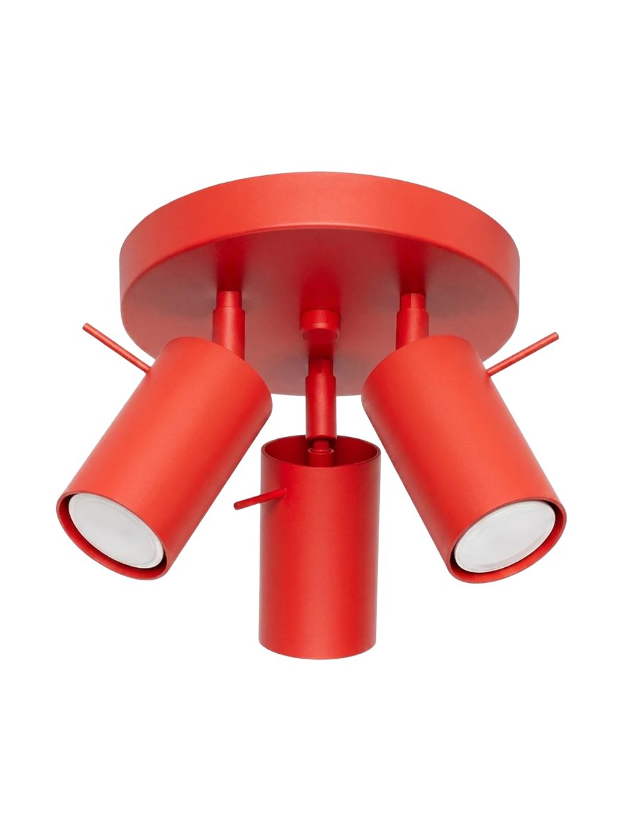 
Runde Design Deckenlampe „Ring“ 3-flammig - Rot