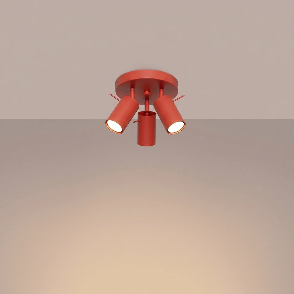 
Lampada da soffitto rotonda di design «Ring» a 3 luci - Rosso