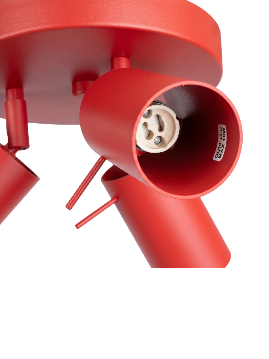 
Lampada da soffitto rotonda di design «Ring» a 3 luci - Rosso