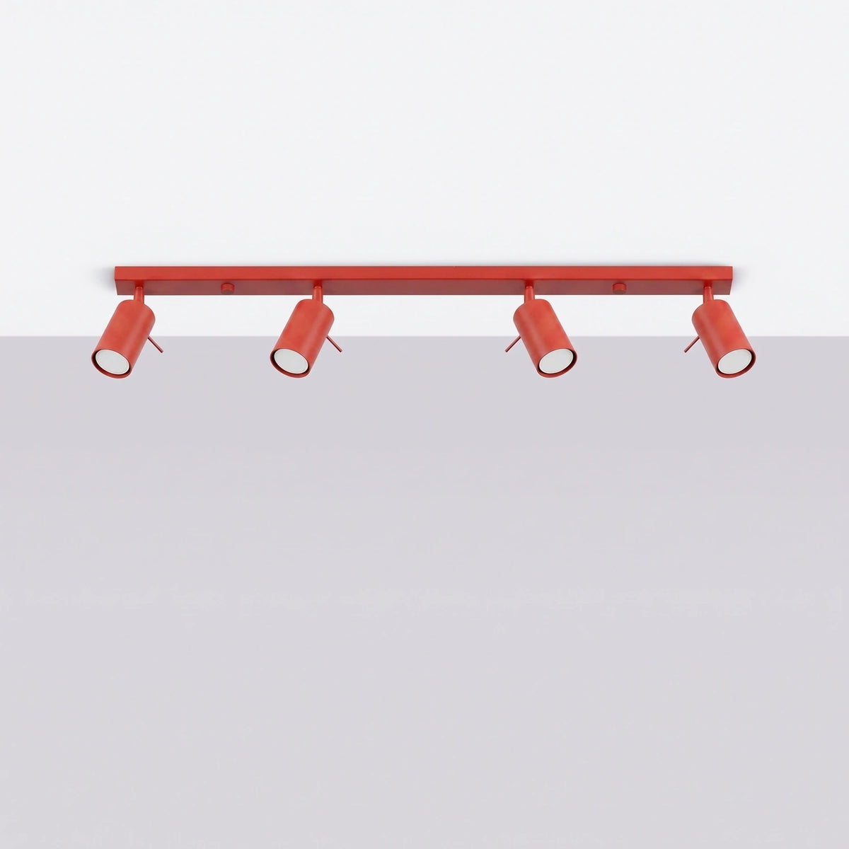 
Design Deckenlampe „Ring“ 4-flammig (linear) - Rot
