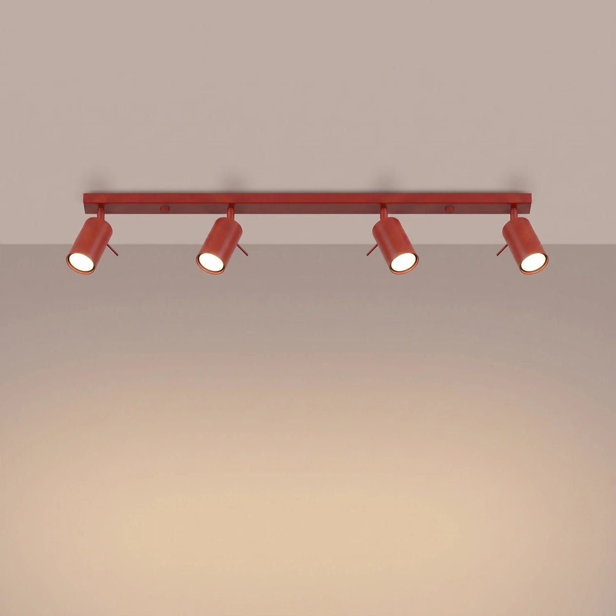 
Design Deckenlampe „Ring“ 4-flammig (linear) - Rot