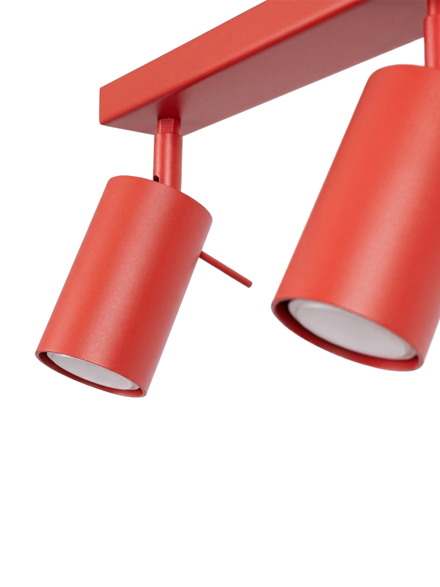 
Design Deckenlampe „Ring“ 4-flammig (linear) - Rot