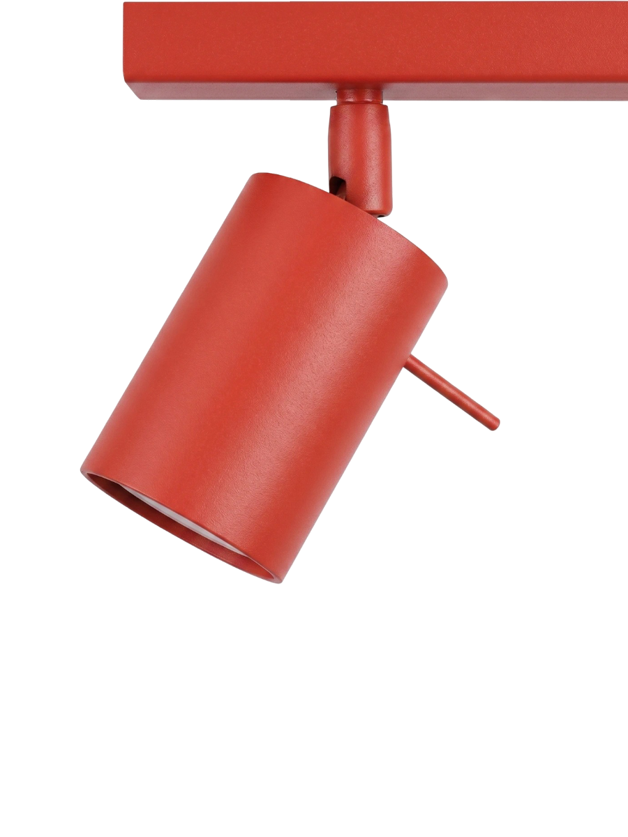 
Design Deckenlampe „Ring“ 4-flammig (linear) - Rot