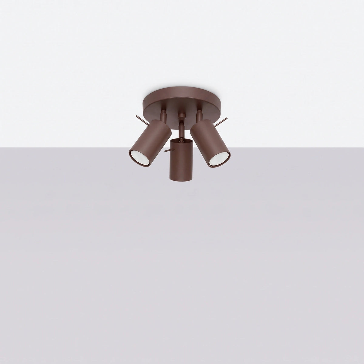 
Lampada da soffitto rotonda di design «Ring» a 3 luci - Braun