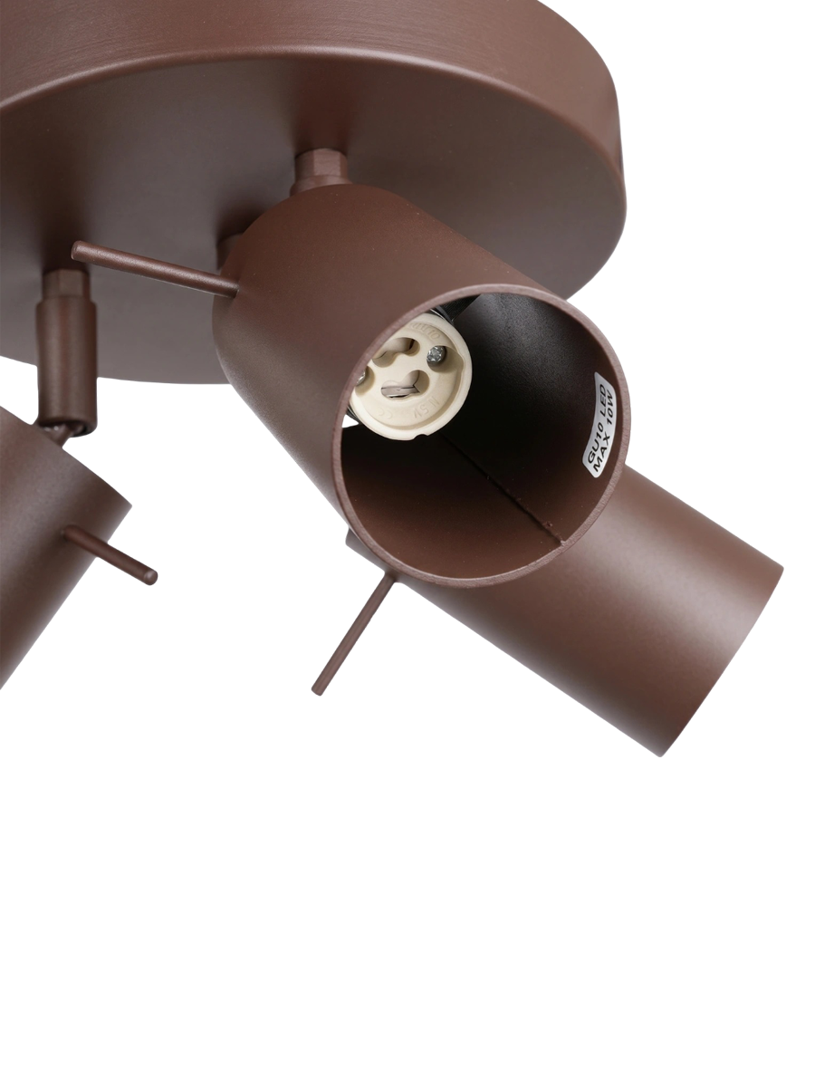 
Lampada da soffitto rotonda di design «Ring» a 3 luci - Braun