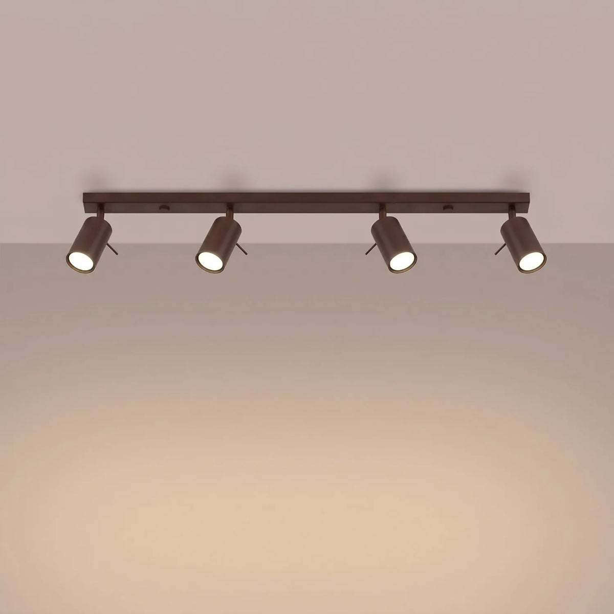 
Design Deckenlampe „Ring“ 4-flammig (linear) - Braun