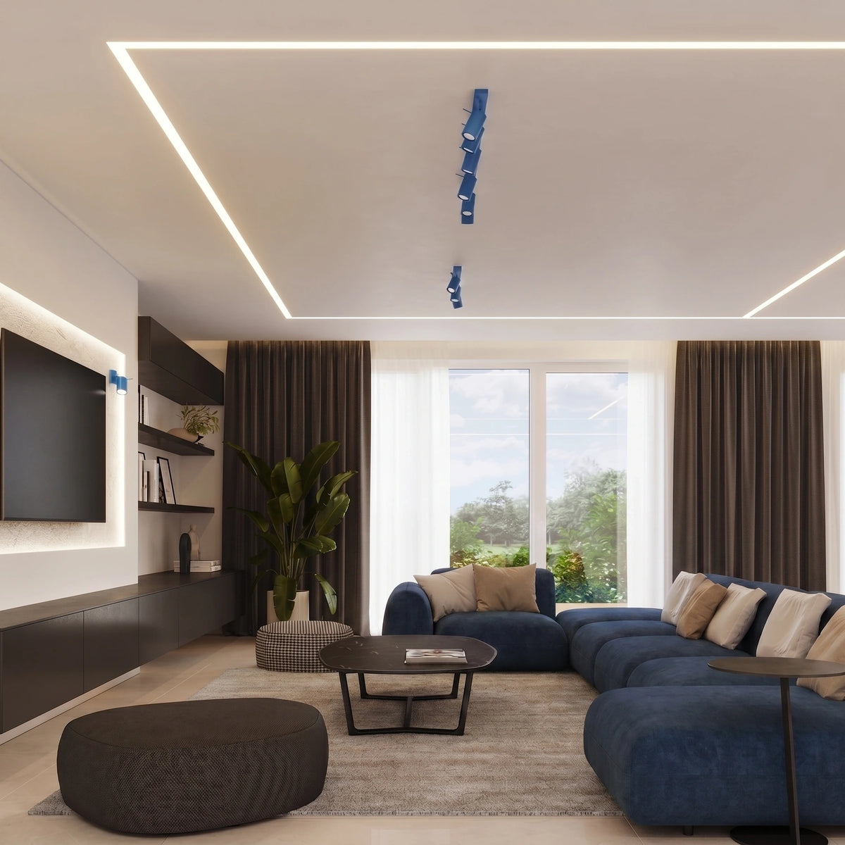 
Lampada da parete di design «Ring» - Azzurro chiaro