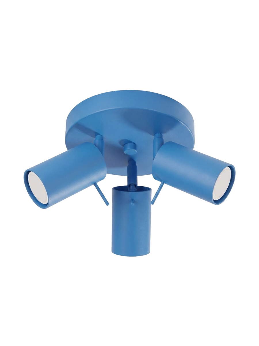 
Runde Design Deckenlampe „Ring“ 3-flammig - Hellblau