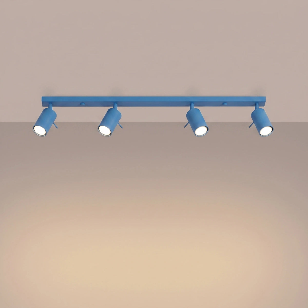 
Design Deckenlampe „Ring“ 4-flammig (linear) - Hellblau